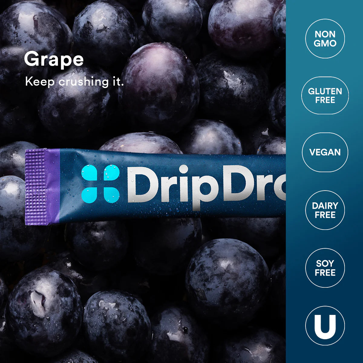 DripDrop Electrolyte Powder - Grape (16oz) 100 Packets