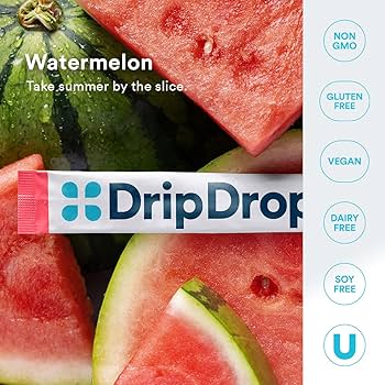 DripDrop Electrolyte Powder - Watermelon Zero Sugar (16oz) 100 Packets
