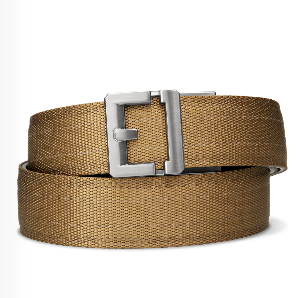 Kore Essentials is the originator of the ratcheting gun belt. We make the world’s best gun belt for concealed carry, everyday carry (EDC), ccw, law enforcement and military personnel.  What makes Kore gun belts the best? Several patented innovations. First, our gun belts use a micro adjustable track that’s sewn into the back of the belt. This track lets you - tighten or loosen – your belt ¼” at a time to over 40+ sizing points. The result = a perfect fit all day, every day.