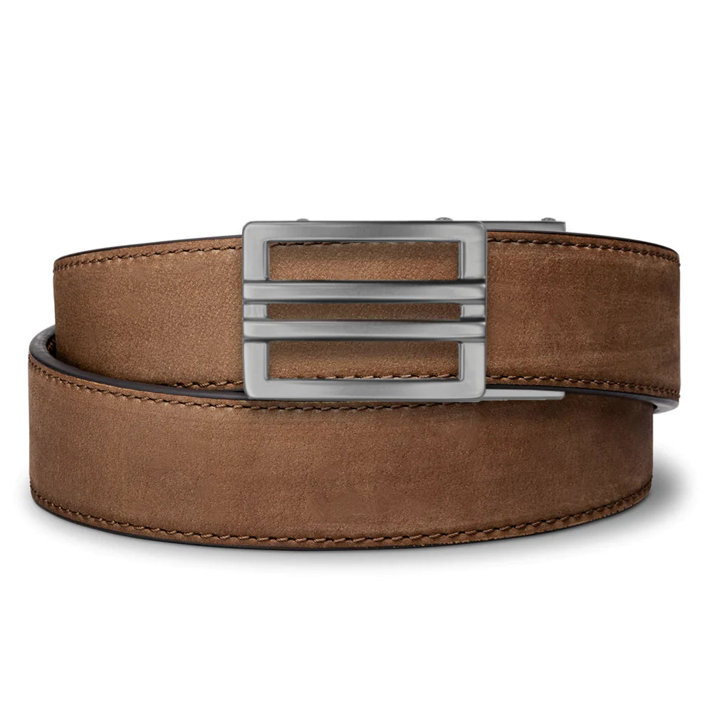 Kore Essentials is the originator of the ratcheting gun belt. We make the world’s best gun belt for concealed carry, everyday carry (EDC), ccw, law enforcement and military personnel. What makes Kore gun belts the best? Several patented innovations. First, our gun belts use a micro adjustable track that’s sewn into the back of the belt. This track lets you - tighten or loosen – your belt ¼” at a time to over 40+ sizing points. The result = a perfect fit all day, every day.