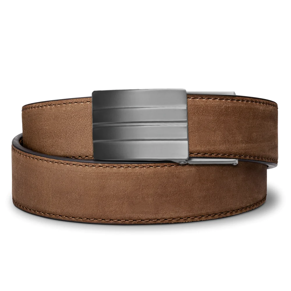 Kore Essentials is the originator of the ratcheting gun belt. We make the world’s best gun belt for concealed carry, everyday carry (EDC), ccw, law enforcement and military personnel.  What makes Kore gun belts the best? Several patented innovations. First, our gun belts use a micro adjustable track that’s sewn into the back of the belt. This track lets you - tighten or loosen – your belt ¼” at a time to over 40+ sizing points. The result = a perfect fit all day, every day.