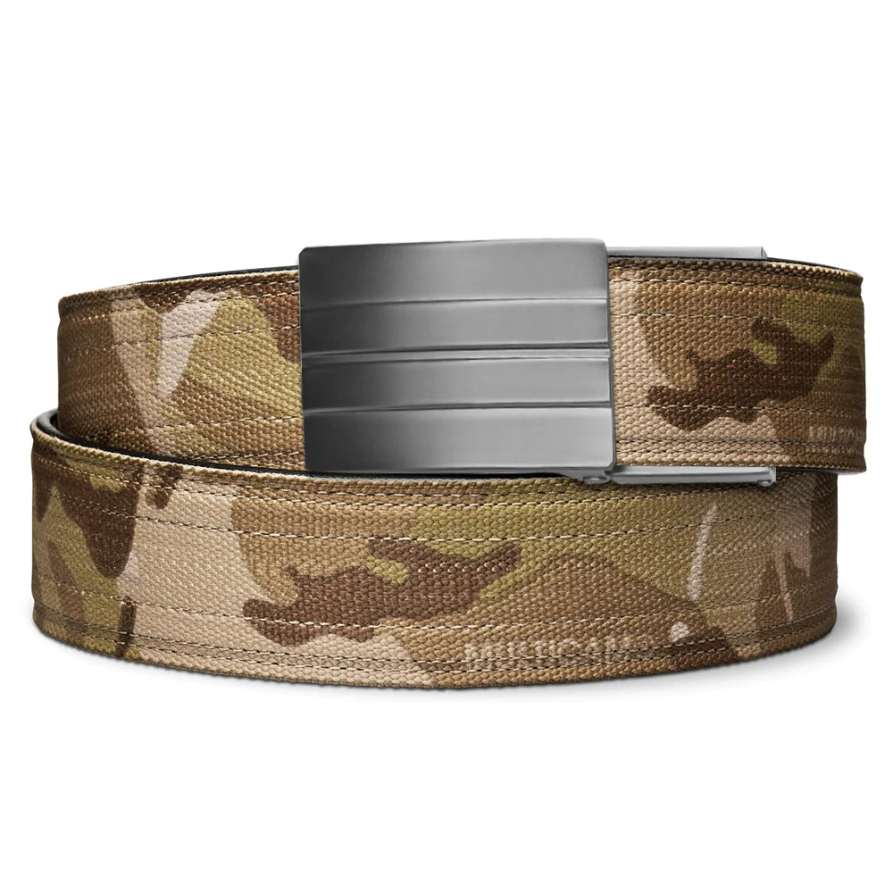 Kore Essentials is the originator of the ratcheting gun belt. We make the world’s best gun belt for concealed carry, everyday carry (EDC), ccw, law enforcement and military personnel.  What makes Kore gun belts the best? Several patented innovations. First, our gun belts use a micro adjustable track that’s sewn into the back of the belt. This track lets you - tighten or loosen – your belt ¼” at a time to over 40+ sizing points. The result = a perfect fit all day, every day.