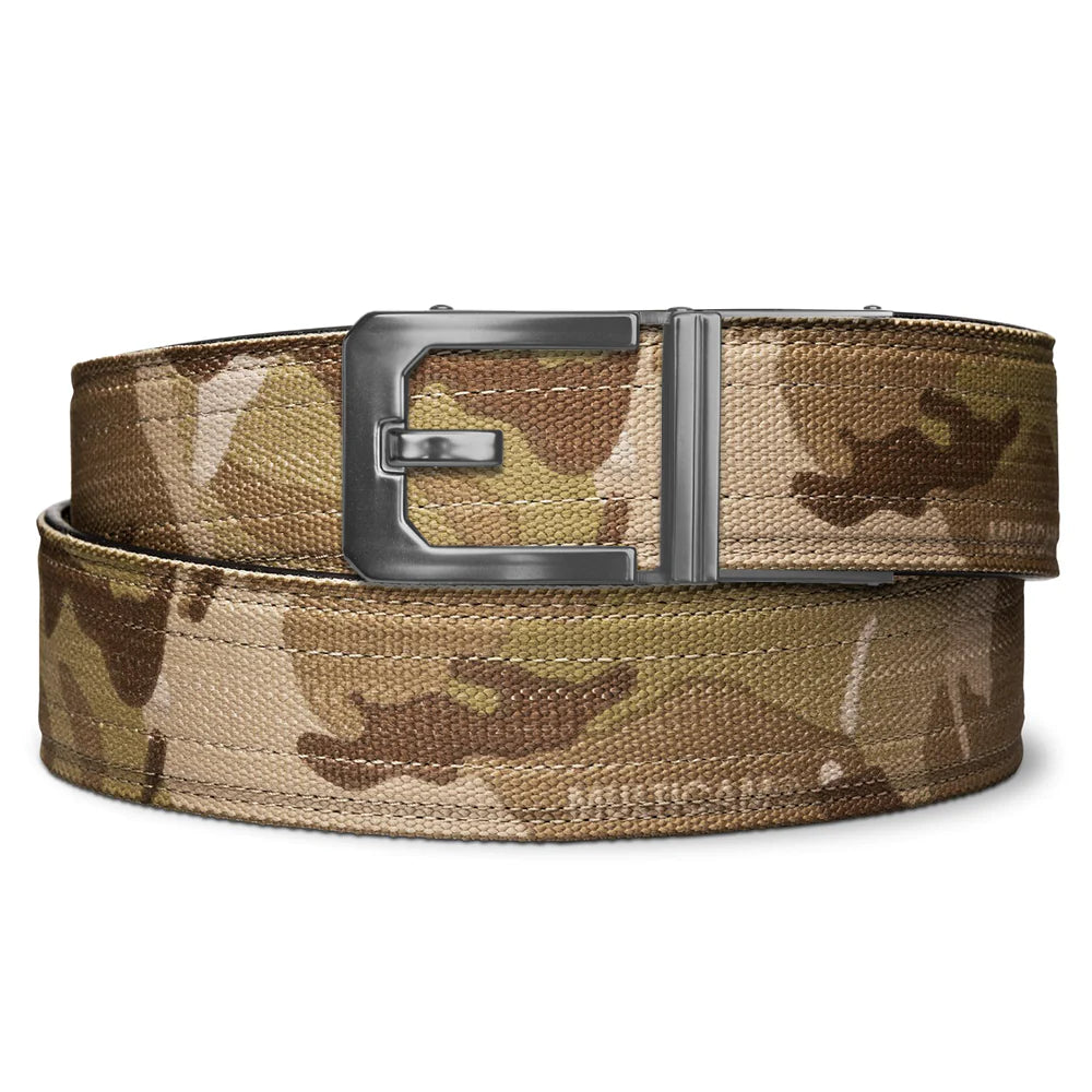 Kore Essentials is the originator of the ratcheting gun belt. We make the world’s best gun belt for concealed carry, everyday carry (EDC), ccw, law enforcement and military personnel.  What makes Kore gun belts the best? Several patented innovations. First, our gun belts use a micro adjustable track that’s sewn into the back of the belt. This track lets you - tighten or loosen – your belt ¼” at a time to over 40+ sizing points. The result = a perfect fit all day, every day.