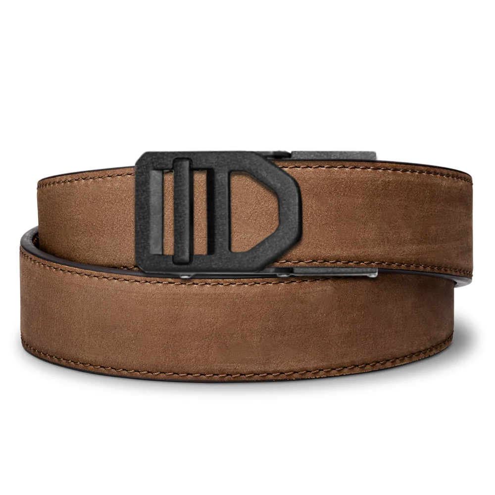 Kore Essentials is the originator of the ratcheting gun belt. We make the world’s best gun belt for concealed carry, everyday carry (EDC), ccw, law enforcement and military personnel.  What makes Kore gun belts the best? Several patented innovations. First, our gun belts use a micro adjustable track that’s sewn into the back of the belt. This track lets you - tighten or loosen – your belt ¼” at a time to over 40+ sizing points. The result = a perfect fit all day, every day.