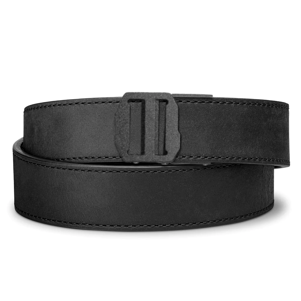 Kore Essentials is the originator of the ratcheting gun belt. We make the world’s best gun belt for concealed carry, everyday carry (EDC), ccw, law enforcement and military personnel.  What makes Kore gun belts the best? Several patented innovations. First, our gun belts use a micro adjustable track that’s sewn into the back of the belt. This track lets you - tighten or loosen – your belt ¼” at a time to over 40+ sizing points. The result = a perfect fit all day, every day.