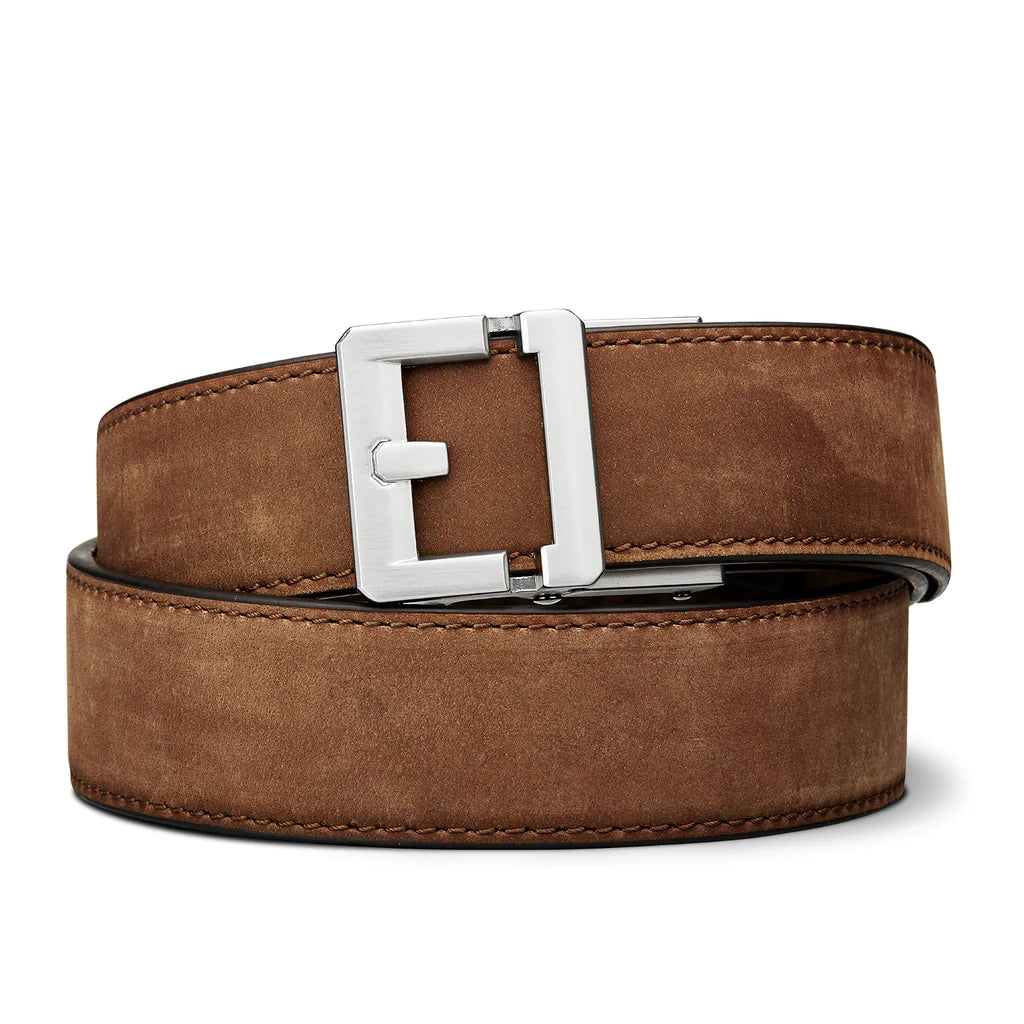 Kore Essentials is the originator of the ratcheting gun belt. We make the world’s best gun belt for concealed carry, everyday carry (EDC), ccw, law enforcement and military personnel.  What makes Kore gun belts the best? Several patented innovations. First, our gun belts use a micro adjustable track that’s sewn into the back of the belt. This track lets you - tighten or loosen – your belt ¼” at a time to over 40+ sizing points. The result = a perfect fit all day, every day.
