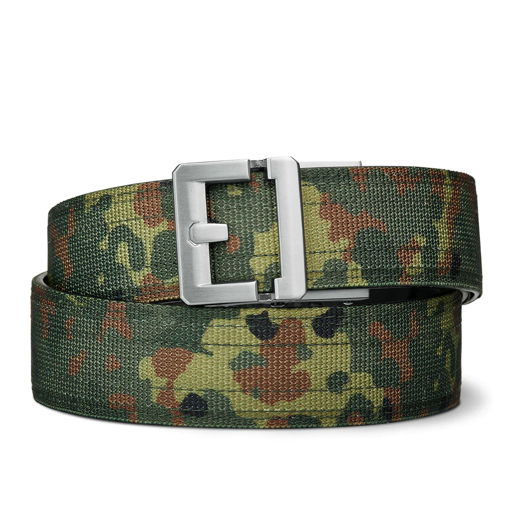 Kore Essentials is the originator of the ratcheting gun belt. We make the world’s best gun belt for concealed carry, everyday carry (EDC), ccw, law enforcement and military personnel.  What makes Kore gun belts the best? Several patented innovations. First, our gun belts use a micro adjustable track that’s sewn into the back of the belt. This track lets you - tighten or loosen – your belt ¼” at a time to over 40+ sizing points. The result = a perfect fit all day, every day.