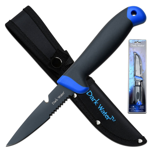 Whether out in the deep or off a dock, salt or fresh, Dark Water has you covered.  This line of fishing knives features everything you need to clean and prepare your catch.  The blades in this line are all coated with PTFE to maximize corrosion resistance.