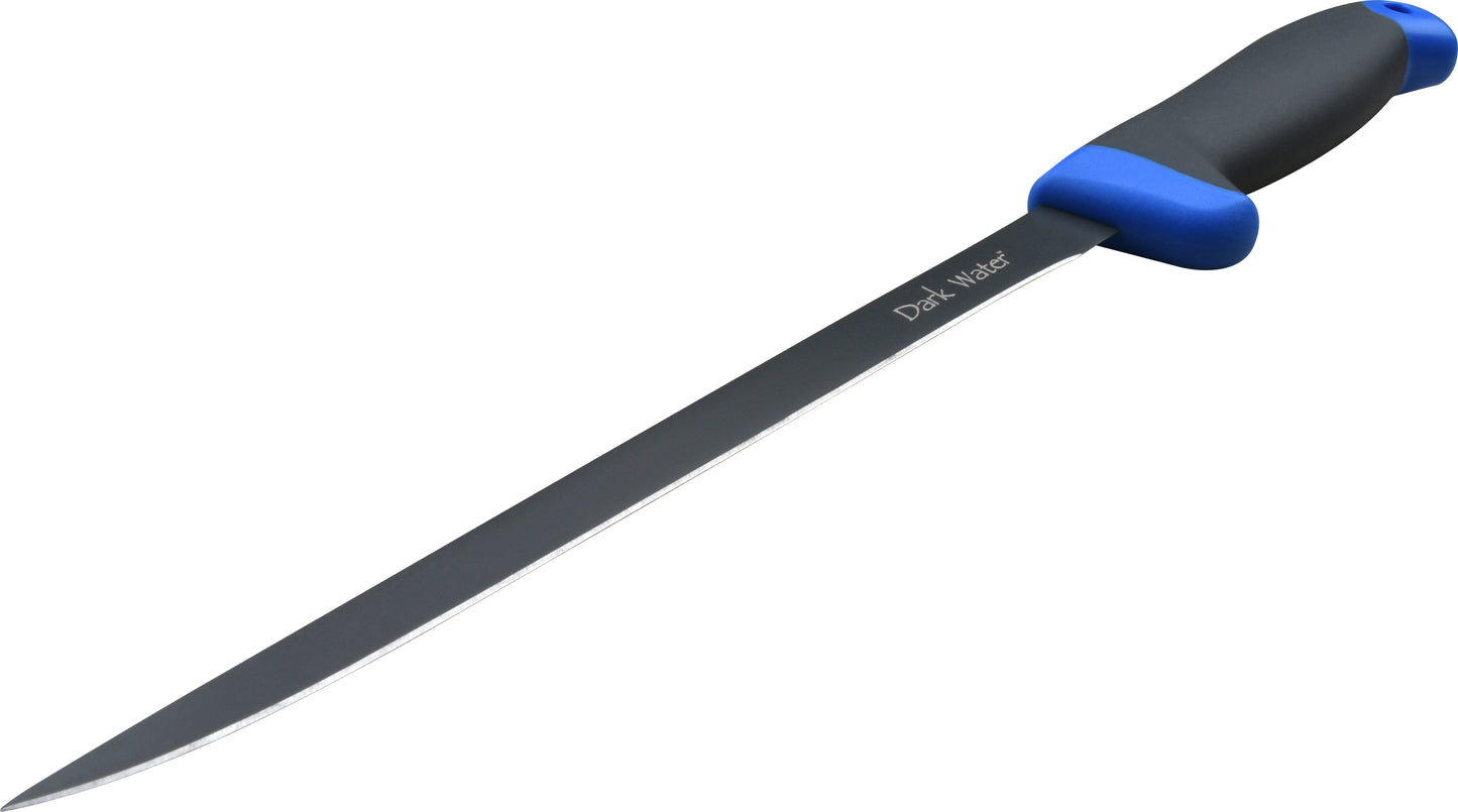 Whether out in the deep or off a dock, salt or fresh, Dark Water has you covered.  This line of fishing knives features everything you need to clean and prepare your catch.  The blades in this line are all coated with PTFE to maximize corrosion resistance.
