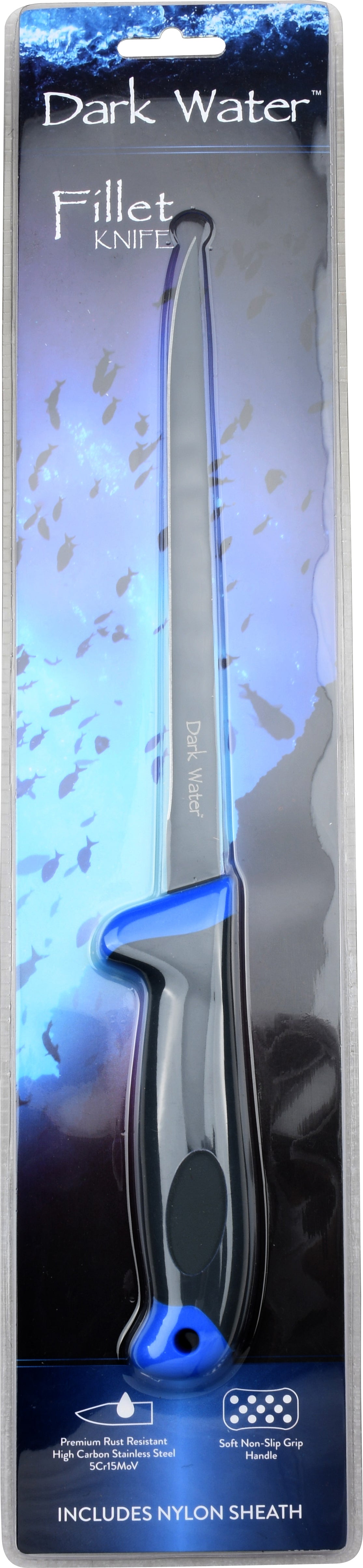 Whether out in the deep or off a dock, salt or fresh, Dark Water has you covered.  This line of fishing knives features everything you need to clean and prepare your catch.  The blades in this line are all coated with PTFE to maximize corrosion resistance.