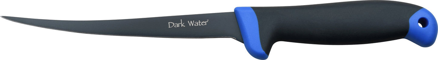 Whether out in the deep or off a dock, salt or fresh, Dark Water has you covered. This line of fishing knives features everything you need to clean and prepare your catch. The blades in this line are all coated with PTFE to maximize corrosion resistance.