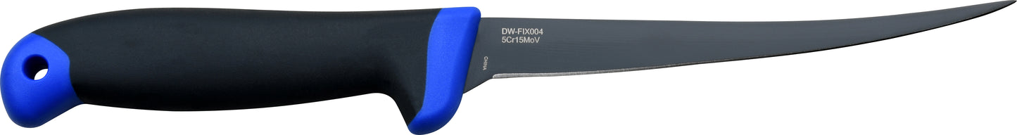 Whether out in the deep or off a dock, salt or fresh, Dark Water has you covered. This line of fishing knives features everything you need to clean and prepare your catch. The blades in this line are all coated with PTFE to maximize corrosion resistance.