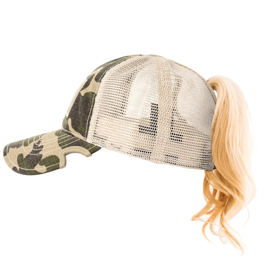 Notch Classic Adjustable Ponytail Operator Hat is the perfect combination of comfort and function. It features a slot for a ponytail or high messy bun so you can wear your hair like you want to with a hat on! It also features our patented notches that end the fight for face space between your hat & sunglasses. Made from 100% cotton, this adjustable, low-profile cap is perfect for the gym or everyday wear!