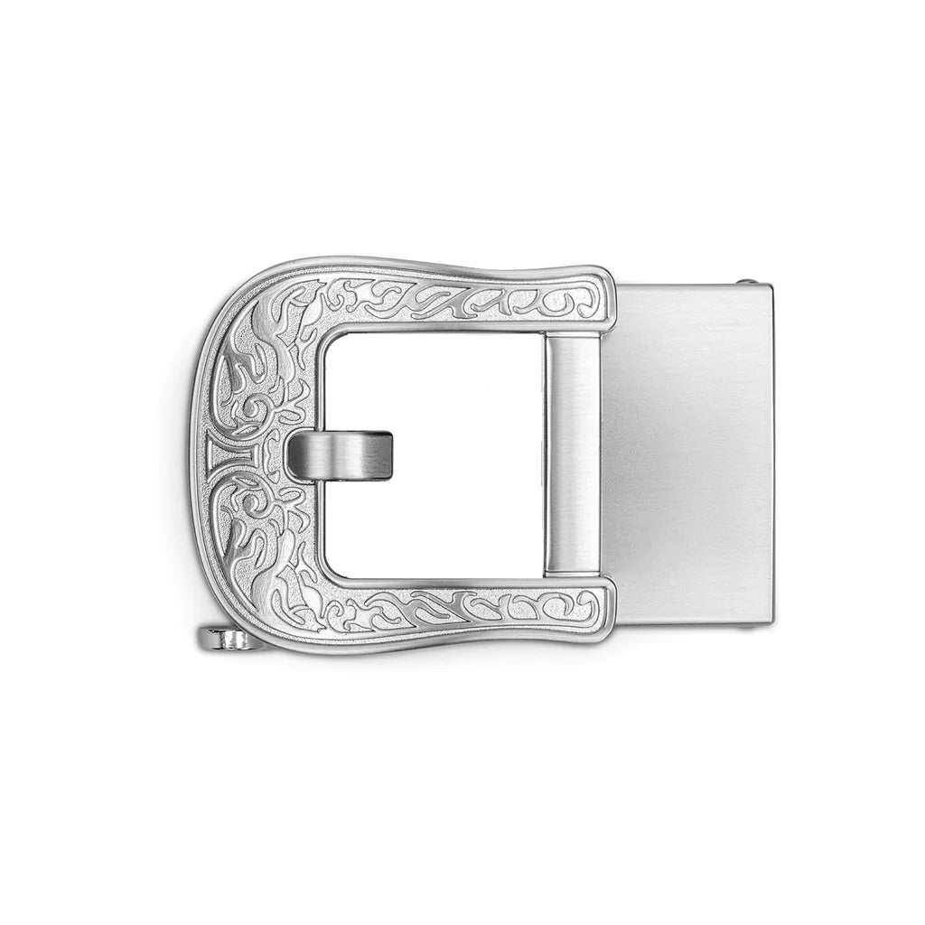 Hang 1 to 3 Kore track belts in your closet - next to your pants. Just like nature intended.  Fits ALL Kore buckle styles - fashion, slim & gun buckles. No installation. It hangs on your existing closet rod.  Belt buckle "zips" up into the hanger and automatically locks in place. To release, squeeze the tab and it drops into your hand.  Holds 3 belt keepers and 2mm set screw wrench.     Belt hangers can be used with ALL of our Kore belt buckles, including stainless, alloy, slim, express and gun belts.