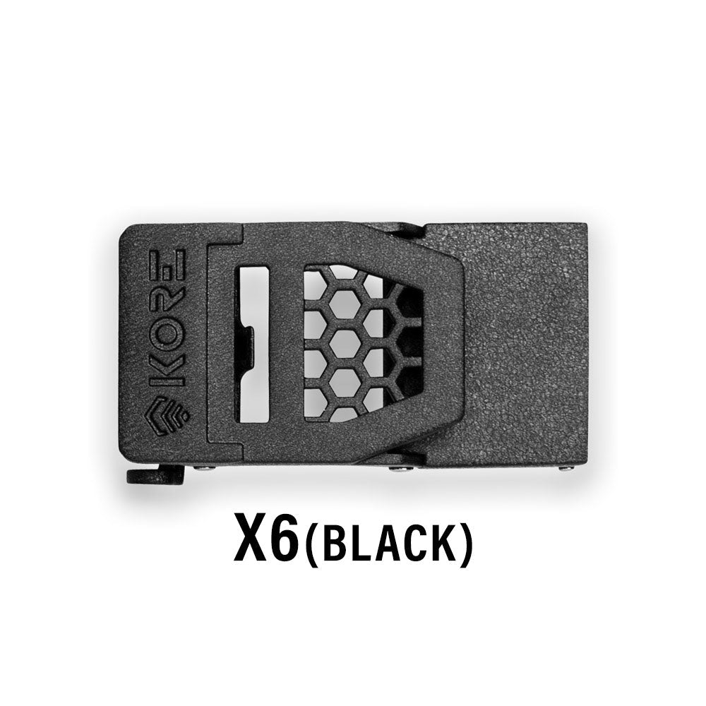 These ratchet style buckles allow you to micro adjust your Kore battle belt in small 1/4 inch increments and get a perfect fit every time you put it on. You can loosen your belt 1/2 inch after a large meal to relax, or tighten it as much as humanly possible, to securely hold up all your gear when needed. And best of all you can adjust while - sitting, walking, running, swimming or even crawling thru the trenches. No need to remove or undo your buckle to make an adjustment.