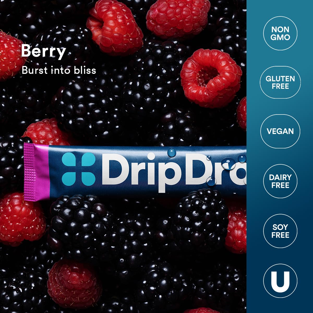 DripDrop Electrolyte Powder Packets - Berry 32 Count