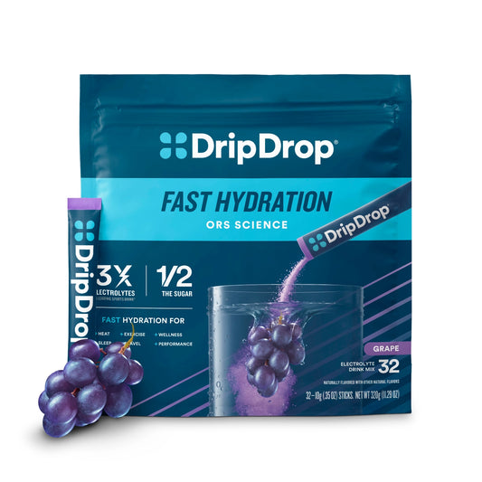 DripDrop Electrolyte Powder Packets - Grape 32 Count