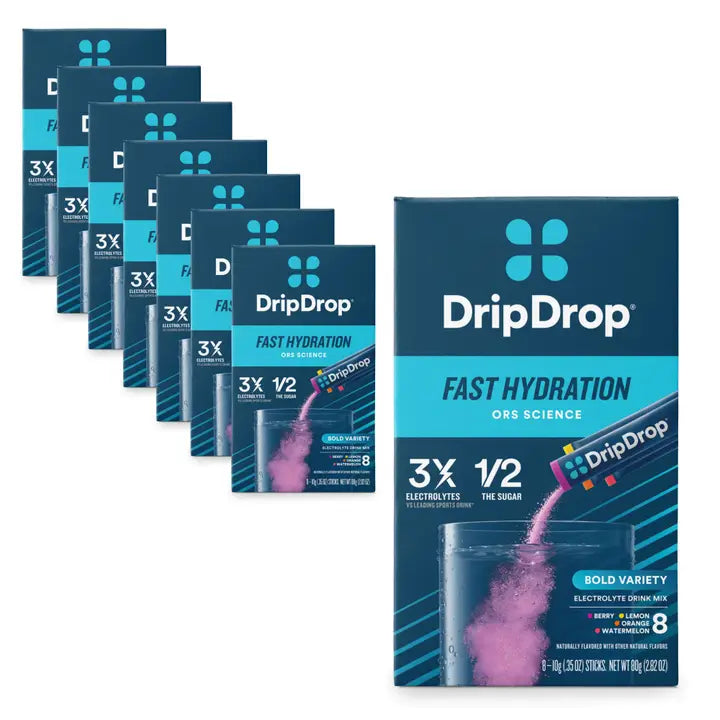 DripDrop Electrolyte Powder Packets - Bold Variety 8 Count