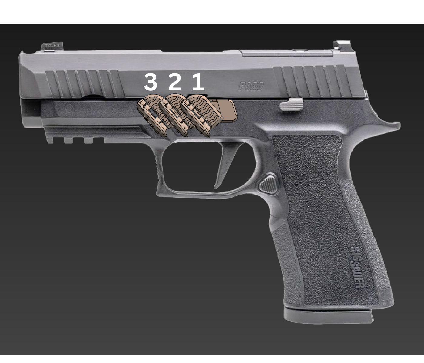 Black Steel - Grip Control - Sig P320