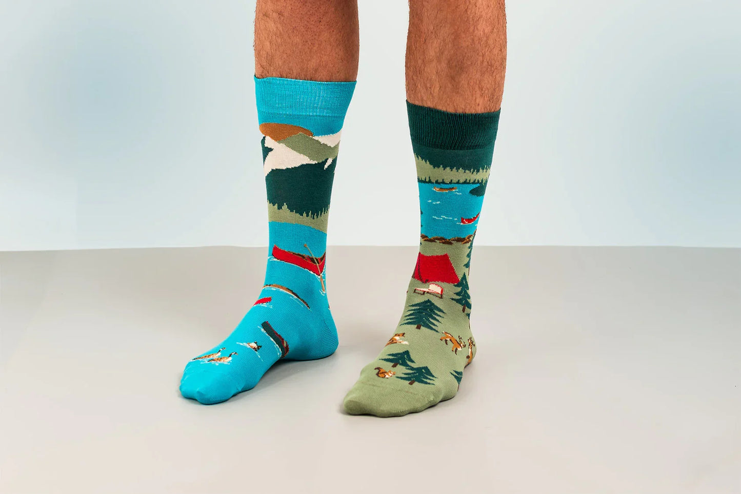Friday Sock Co Men's Canada Mountain Scene Socks
