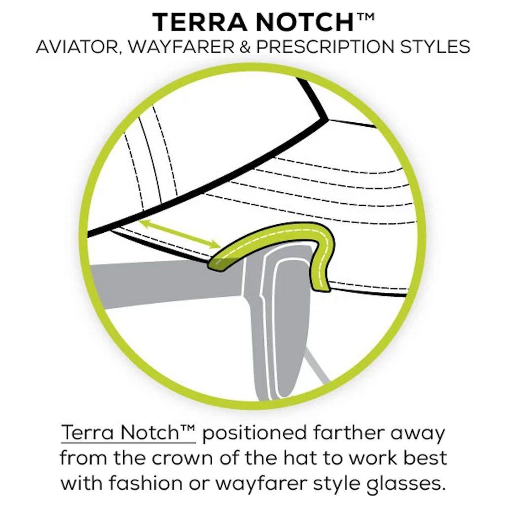 The Terra Notch™ is designed to work with most aviator or fashion style sunglasses as well as prescription eyewear. These styles are more squared off at the corners, causing the frame to sit further away from the face.