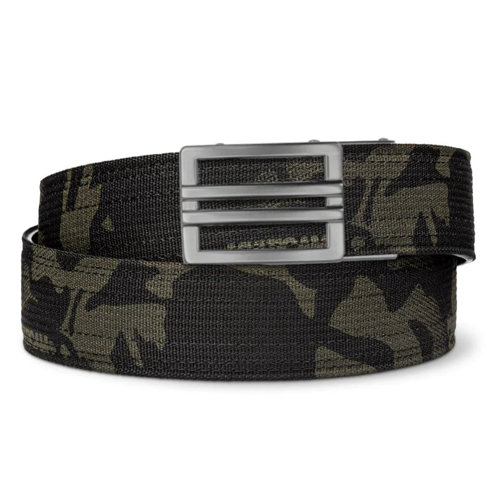 Kore Essentials is the originator of the ratcheting gun belt. We make the world’s best gun belt for concealed carry, everyday carry (EDC), ccw, law enforcement and military personnel.  What makes Kore gun belts the best? Several patented innovations. First, our gun belts use a micro adjustable track that’s sewn into the back of the belt. This track lets you - tighten or loosen – your belt ¼” at a time to over 40+ sizing points. The result = a perfect fit all day, every day.  