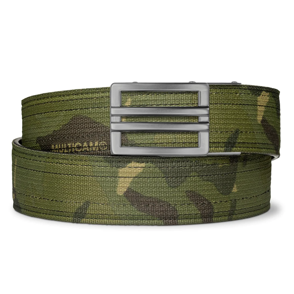 Kore Essentials is the originator of the ratcheting gun belt. We make the world’s best gun belt for concealed carry, everyday carry (EDC), ccw, law enforcement and military personnel.  What makes Kore gun belts the best? Several patented innovations. First, our gun belts use a micro adjustable track that’s sewn into the back of the belt. This track lets you - tighten or loosen – your belt ¼” at a time to over 40+ sizing points. The result = a perfect fit all day, every day.  