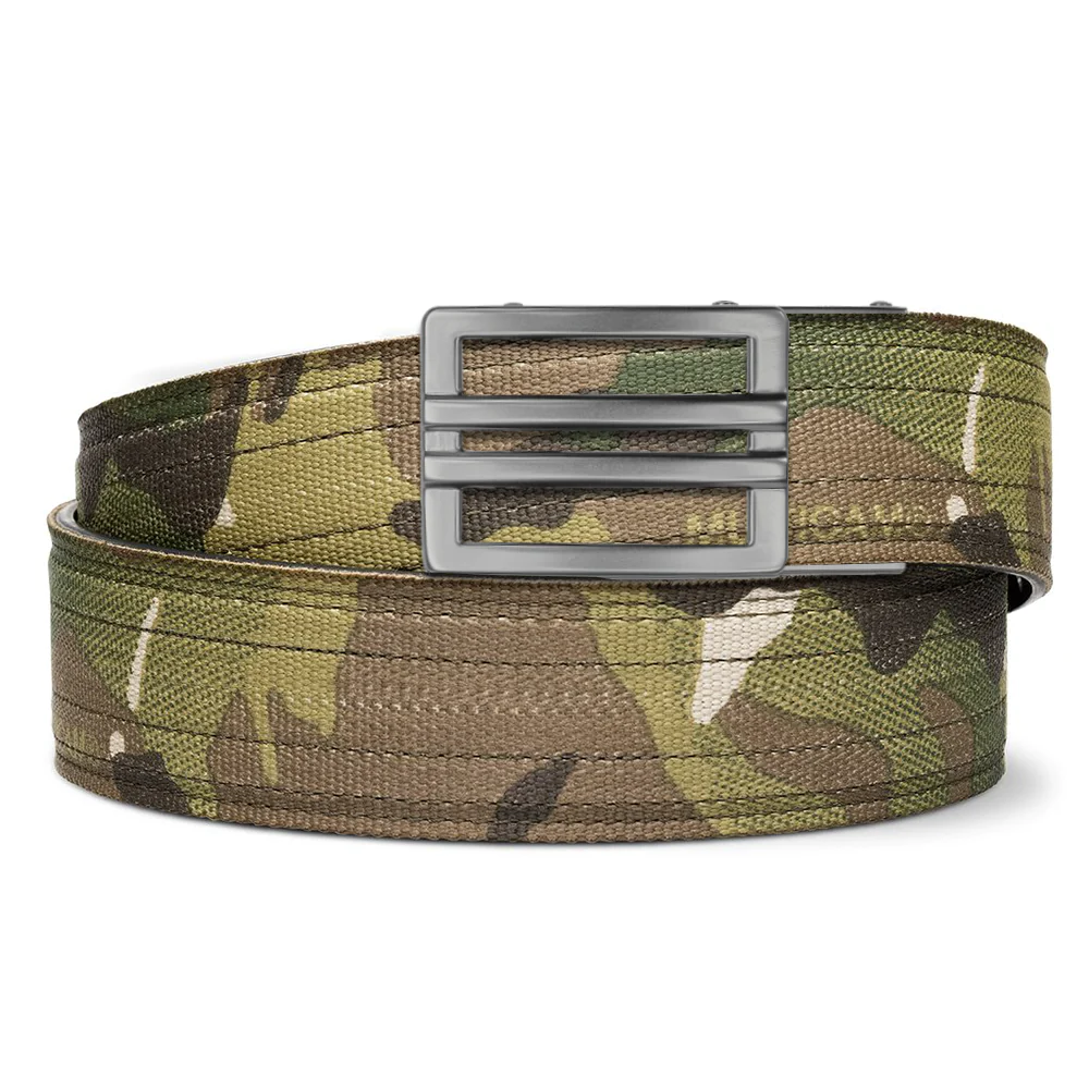 Kore Essentials is the originator of the ratcheting gun belt. We make the world’s best gun belt for concealed carry, everyday carry (EDC), ccw, law enforcement and military personnel.  What makes Kore gun belts the best? Several patented innovations. First, our gun belts use a micro adjustable track that’s sewn into the back of the belt. This track lets you - tighten or loosen – your belt ¼” at a time to over 40+ sizing points. The result = a perfect fit all day, every day.  