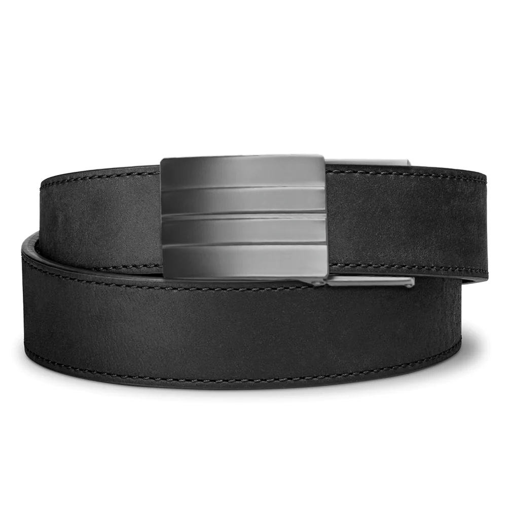 Kore Essentials is the originator of the ratcheting gun belt. We make the world’s best gun belt for concealed carry, everyday carry (EDC), ccw, law enforcement and military personnel.  What makes Kore gun belts the best? Several patented innovations. First, our gun belts use a micro adjustable track that’s sewn into the back of the belt. This track lets you - tighten or loosen – your belt ¼” at a time to over 40+ sizing points. The result = a perfect fit all day, every day.  