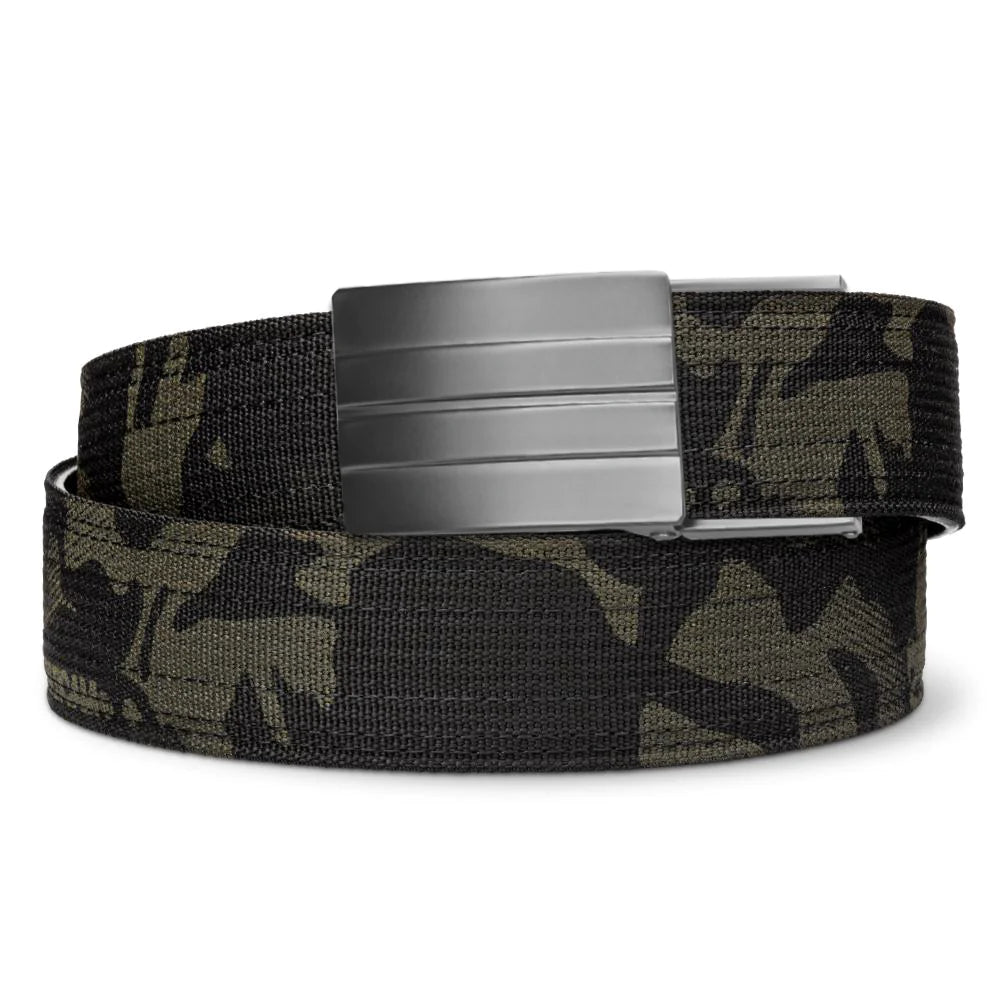 Kore Essentials is the originator of the ratcheting gun belt. We make the world’s best gun belt for concealed carry, everyday carry (EDC), ccw, law enforcement and military personnel.  What makes Kore gun belts the best? Several patented innovations. First, our gun belts use a micro adjustable track that’s sewn into the back of the belt. This track lets you - tighten or loosen – your belt ¼” at a time to over 40+ sizing points. The result = a perfect fit all day, every day.  