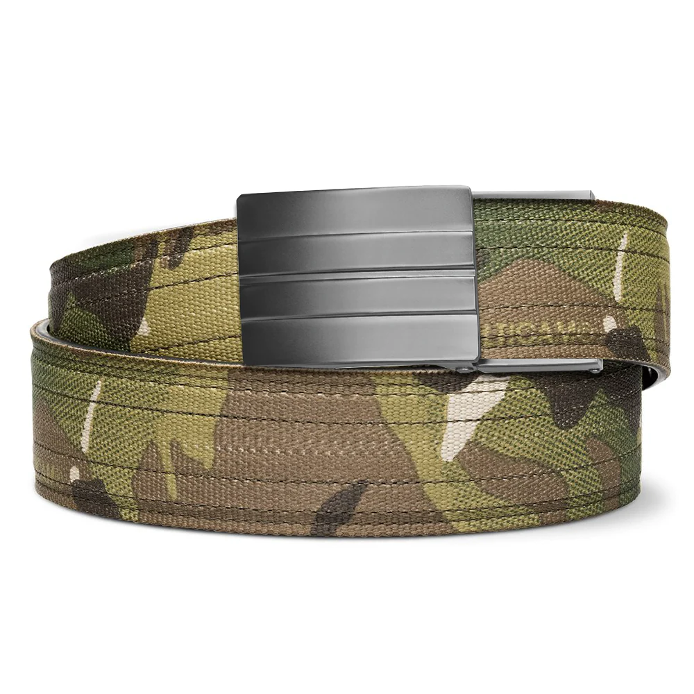 Kore Essentials is the originator of the ratcheting gun belt. We make the world’s best gun belt for concealed carry, everyday carry (EDC), ccw, law enforcement and military personnel.  What makes Kore gun belts the best? Several patented innovations. First, our gun belts use a micro adjustable track that’s sewn into the back of the belt. This track lets you - tighten or loosen – your belt ¼” at a time to over 40+ sizing points. The result = a perfect fit all day, every day.  