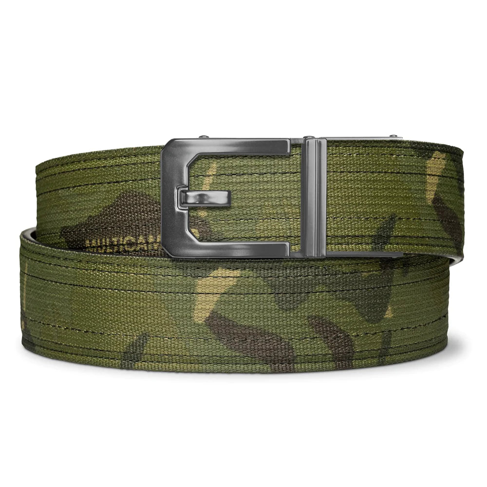 Kore Essentials is the originator of the ratcheting gun belt. We make the world’s best gun belt for concealed carry, everyday carry (EDC), ccw, law enforcement and military personnel.  What makes Kore gun belts the best? Several patented innovations. First, our gun belts use a micro adjustable track that’s sewn into the back of the belt. This track lets you - tighten or loosen – your belt ¼” at a time to over 40+ sizing points. The result = a perfect fit all day, every day.  