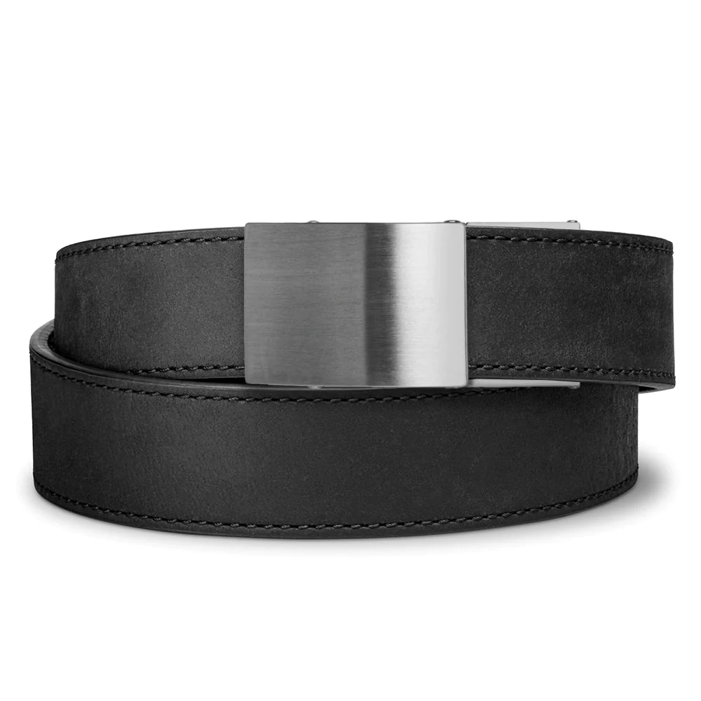 Kore Essentials is the originator of the ratcheting gun belt. We make the world’s best gun belt for concealed carry, everyday carry (EDC), ccw, law enforcement and military personnel.  What makes Kore gun belts the best? Several patented innovations. First, our gun belts use a micro adjustable track that’s sewn into the back of the belt. This track lets you - tighten or loosen – your belt ¼” at a time to over 40+ sizing points. The result = a perfect fit all day, every day.  