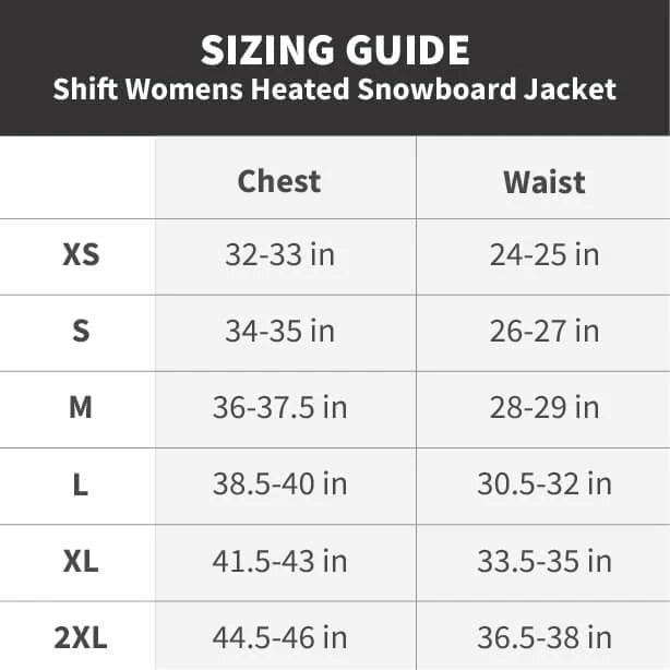 Shift Women's Heated Snowboard Jacket: A high-performance winter jacket with integrated heating technology, providing warmth and style for an elevated snowboarding experience