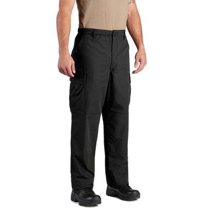 This 100% cotton ripstop Battle Dress Uniform Trouser (BDU) is sewn to mil-spec MIL-T-44047E. Maximum durability in a classic style with all the functional details you need. Felled seams and a reinforced seat and knee for maximum durability. Six pockets with fused flaps give you a clean, professional look.